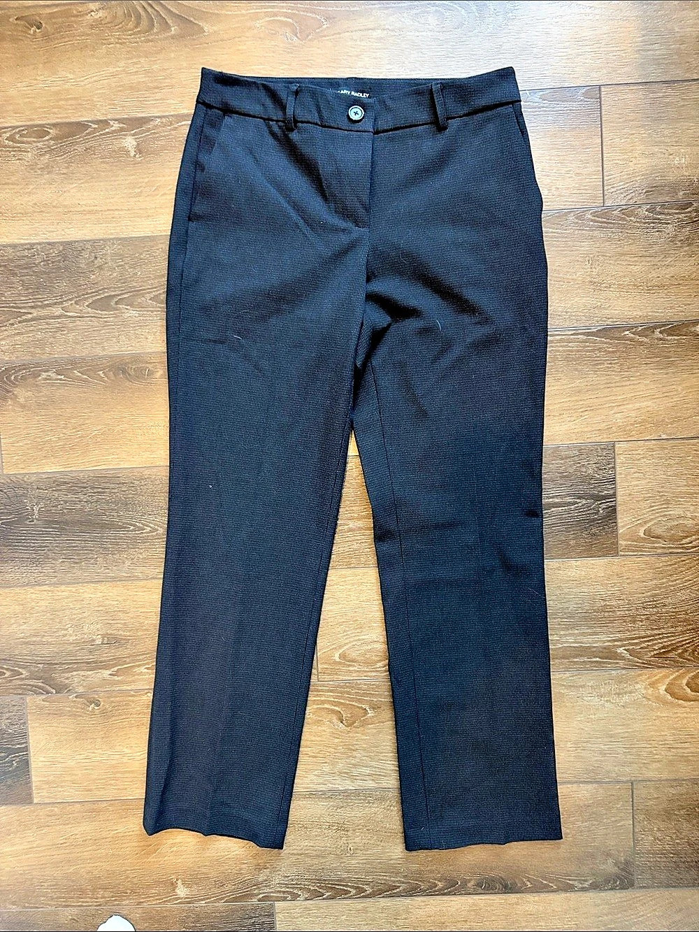 Hilary Radley Women's Rayon Blend Straight Leg Trousers Black Size 6